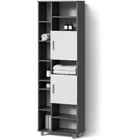 Livinity® Badschrank, Anthrazit, Grau, 14 Fächer, Rechteckig, 60x190x30 cm,