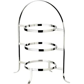 Edzard Telleretagere Sina (Höhe 42 cm) schwerversilbert, für 3 Teller Ø 20 bis 28 cm, Tellerhalter Etagere