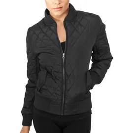 URBAN CLASSICS Damen Diamond Quilt Nylon Jacket Jacke, Black, XS