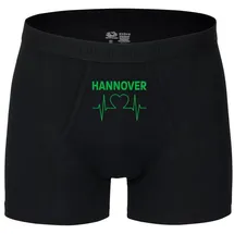 multifanshop Hannover - Herzschlag Boxershorts schwarz/grün XL 2er Pack