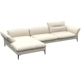 flexlux Ecksofa FLEXLUX "Salino, Funktionssofa mit Recamiere, Relaxsofa, Ecksofa", weiß (warm weiß), B:340cm H:88cm T:182cm, Sofas, Ecksofa, Sofa mit Arm- und Kopfteil-Verstellungen, Kaltschaum & Stahl-Wellen