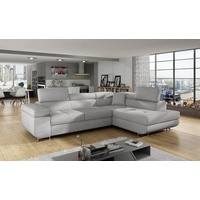 yourhouse24 Ecksofa ANTON L-form Schlafsofa Wohnlandschaft Links Rechts Couch Bettkasten grau