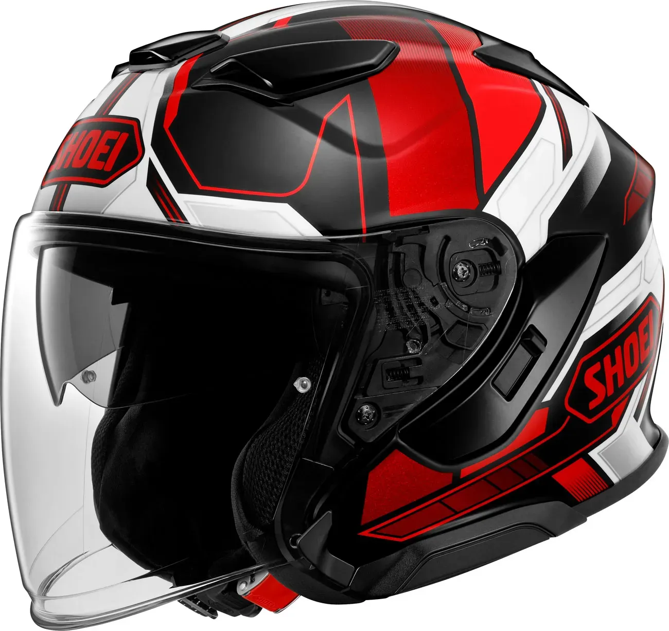 Shoei J-Cruise 3 Whizzy, casque ouvert - Noir/Blanc/Rouge - XL