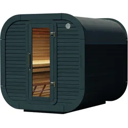 Wolff Finnhaus Design Saunahaus Luago 2x2 Art 1 anthrazit Typ 1 ohne Fenster Komplett montiert
