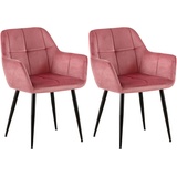 CLP 2er Set Esszimmerstuhl Emia Samt rosa