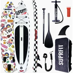 Suprfit Stand-Up Paddling Board Funny Stickers – White weiß 330 MM