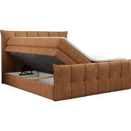 MKS Meble King Boxspringbett 200 x 200 cm H3 Orange