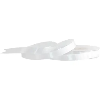 Creativery Dekoband Satin unifarben 12 mm x 25 m Weiß
