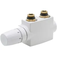 Szagato Heizkörper Mittelanschlussblock DURCHGANG/ECK SET mit Thermostat Szagato weiß,