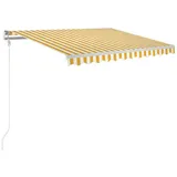 vidaXL Markise Manuell Einziehbar 350x250 cm Gelb und Weiß