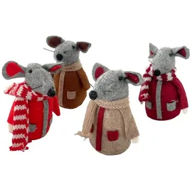 Dio only for you Stoffmaus, Weihnachts-Mäuse 4er Set. Weihnachtsdekoration Winterdeko