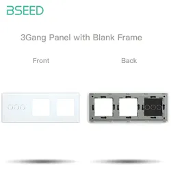 BSEED-Glas-Dreifachpanel für Schalter und Steckdosen Weiß Dreipolig Öffnung Öffnung