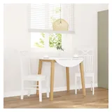 vidaXL Esszimmerstühle 2 Stk. Weiß Massivholz Gummibaum