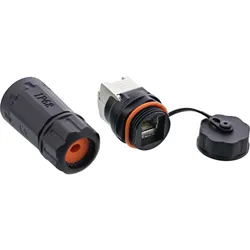 InLine Patchkabelbuchse Set RJ45 Cat.6A - wasserdicht IP68