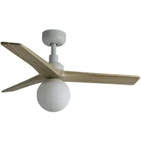 Faro BARCELONA Klim s Ventilator mit Licht weiß/Eiche Ø92cm