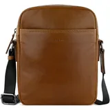 Bugatti Savona Schultertasche aus vegetabilem Büffelleder, Cross-Body-Umhängetasche in cognac