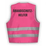 Fassbender-Druck WARNWESTEN - Sicherheitsweste PINK Warnweste nach EN ISO 20471 zertifiziert - Warn Weste für BRANDSCHUTZHELFER - Unisex mit hochwertigem Reflektorstreifen (PINK I M/L I 1St.) - M-L