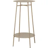 Wellhome Beistelltisch aus Eisen, 2 Ebenen, Taupe, Ø35 x 60 cm