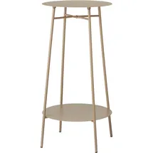 Wellhome Beistelltisch aus Eisen, 2 Ebenen, Taupe, Ø35 x 60 cm