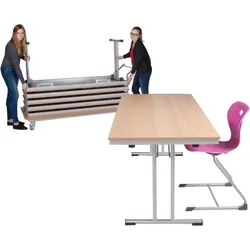Klapptisch mit Melaminplatte, ABS Kante und pulverbeschichtetem Stahlgestell