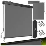 Kesser KESSER® Senkrechtmarkise 200x250cm Außenrollo Handkurbelmechanismus Balkonrollo Sonnen-und Sichtschutz Beschattung Sonnenschutz mit Kurbel Markisenkasten Balkon & Terrasse inkl Montageset & Abdeckung