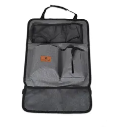 Cangaroo Organizer fürs Auto, Rückenlehnenschutz mit Taschen, Reise Organizer grau