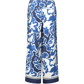 Betty & Co Schlupfhose mit Print Blau/Weiß 34