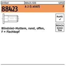 F. REYHER Nchfg. GmbH & Co. KG Blindnietmutter A 2 Flachkopf M 8 / 0,25 - 3,5 100 Stück