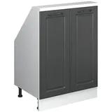 Vicco Vichy, Kommode + Sideboard, Dachschrägenschrank Rion, Weiss/Anthrazit Landhaus, mit 2 Türen