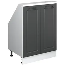 Vicco Vichy, Kommode + Sideboard, Dachschrägenschrank Rion, Weiss/Anthrazit Landhaus, mit 2 Türen