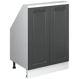Vicco Vichy, Kommode + Sideboard, Dachschrägenschrank Rion, Weiss/Anthrazit Landhaus, mit 2 Türen