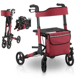 Juskys Aluminium Rollator Vital mit Sitz