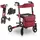 Juskys Aluminium Rollator Vital mit Sitz Rot