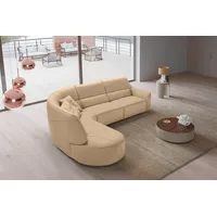 Egoitaliano Ecksofa »Puffy«, mit Ottomane, wahlweise mit und ohne elektrischer Relaxfunktion, beige