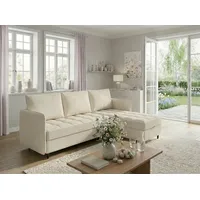 dorel home Ecksofa DOREL HOME "LINDHUS, L-Form, Breite 194cm, verschiedene Stellvarianten, Modulsofa", beige (creme), B:194cm H:80cm T:127cm, 93% Polyester, 7% Nylon, Sofas, Ecksofa, Recamiere, Stauraum, Cord und Chenille-Bezug