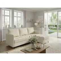 dorel home Ecksofa DOREL HOME "LINDHUS, L-Form, Breite 194cm, verschiedene Stellvarianten, Modulsofa", beige (creme), B:194cm H:80cm T:127cm, 93% Polyester, 7% Nylon, Sofas, Ecksofa, Recamiere, Stauraum, Cord und Chenille-Bezug