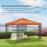 Outsunny Ersatzdach Für Pavillon 3x3m Wasserabweisend Pavillondach Für Metallpavillon Pavillon Ersatzdach Gartenpavillon Partyzelt Gartenzelt Polyester Rostrot