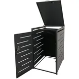 MCW 1er-/2er-Mülltonnenverkleidung anthrazit, Stahl 39kg 116x71x98cm