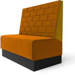 Schmidt S | Gastrobank | B:H 120 x 100 cm | Orange | Stein | Samt