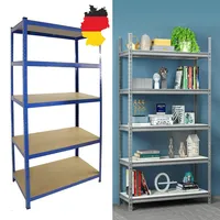 Schwerlastregal 170x75x30cm (HxBxT) Regal Metall 5 Etagen Kellerregal, Lagerregal, Werkstattregal oder Garagenregal - 5 MDF-Platten, Tragkraft bis zu 875kg - Blau
