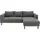 TRENDMANUFAKTUR Ecksofa Amazing II Cord 2-Sitzer Grau