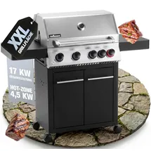 flammenwerk Gasgrill 4+1 Brenner schwarz