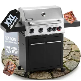 flammenwerk Gasgrill 4+1 Brenner schwarz