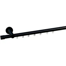 INDEKO Gardinenstange INDEKO "Consul", schwarz, L:290cm Ø:20mm, Aluminium, Gardinenstangen, Innenlauf Komplett-Set inkl. Gleitern und Montagematerial