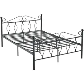 [en.casa] Metallbett Aploda 140x200 cm Schwarz