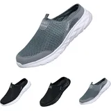 Pantoffeln Mesh Clogs Slip On Hausschuhe Herren Unisex Leichte Atmungsaktive Freizeitschuhe Hauspantoffeln rutschfest Gartenschuhe Orthopädische Gartenclogs Flache Sohle Slipper Strandschuhe - 43 EU