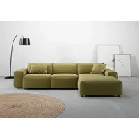 Andas Ecksofa »Glimminge auch in Breitcord, Feincord, Bouclé + Easy care-Bezug«, L-Form, Breite 294, Zierkissen, grün