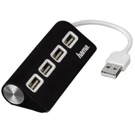 Hama USB-Hub USB 2.0 schwarz, 4x USB-A 2.0, USB-A 2.0 [Stecker] (200119)