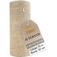 Creative Deco Weiße Juteband Jute Tischläufer | Rolle 30