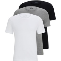 Boss T-Shirt, mit Label-Stitching im 3er-Pack Modell Classic, Mittelgrau Melange, XXL